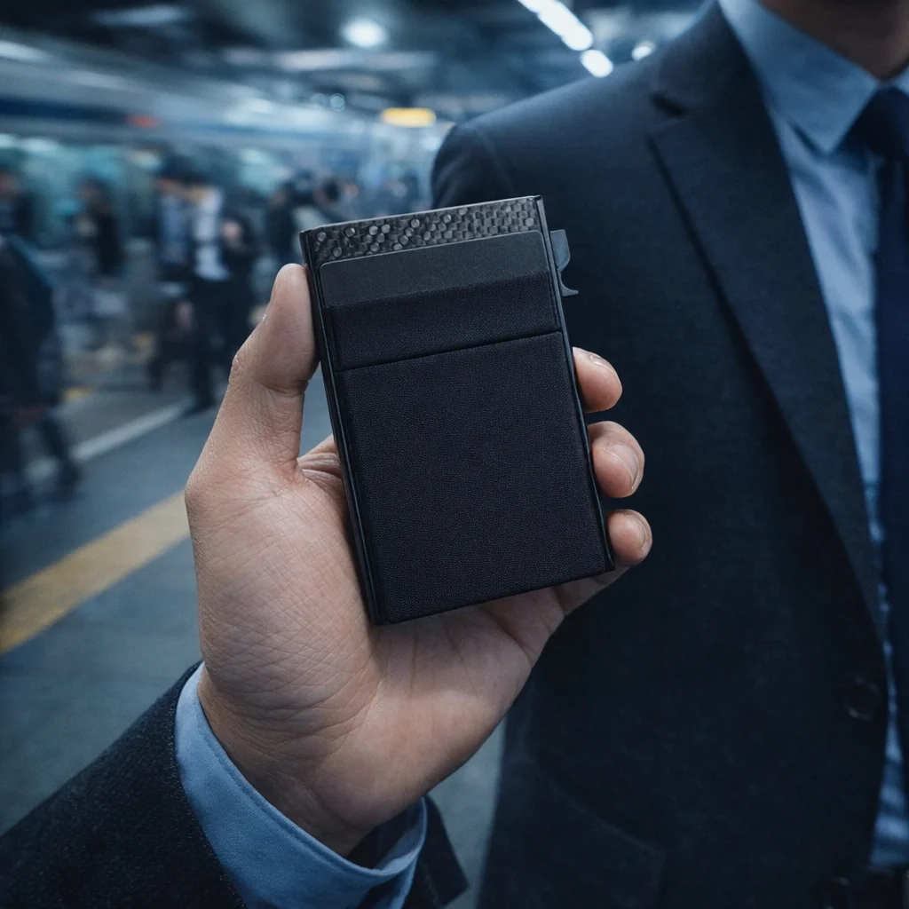 slim thin bifold wallet for daily commuters and professionals in urban environments